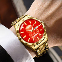 TRUMP 2026 Luxury Gold Watch – Signature Bright Red Dial Peace Prize