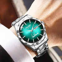 TRUMP 45-47 Watch 2026 Luxury Silver – Emerald Green Sunburst Dial