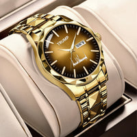 TRUMP Watch 2026 Luxury Gold – Chocolate Brown Sunburst Dial