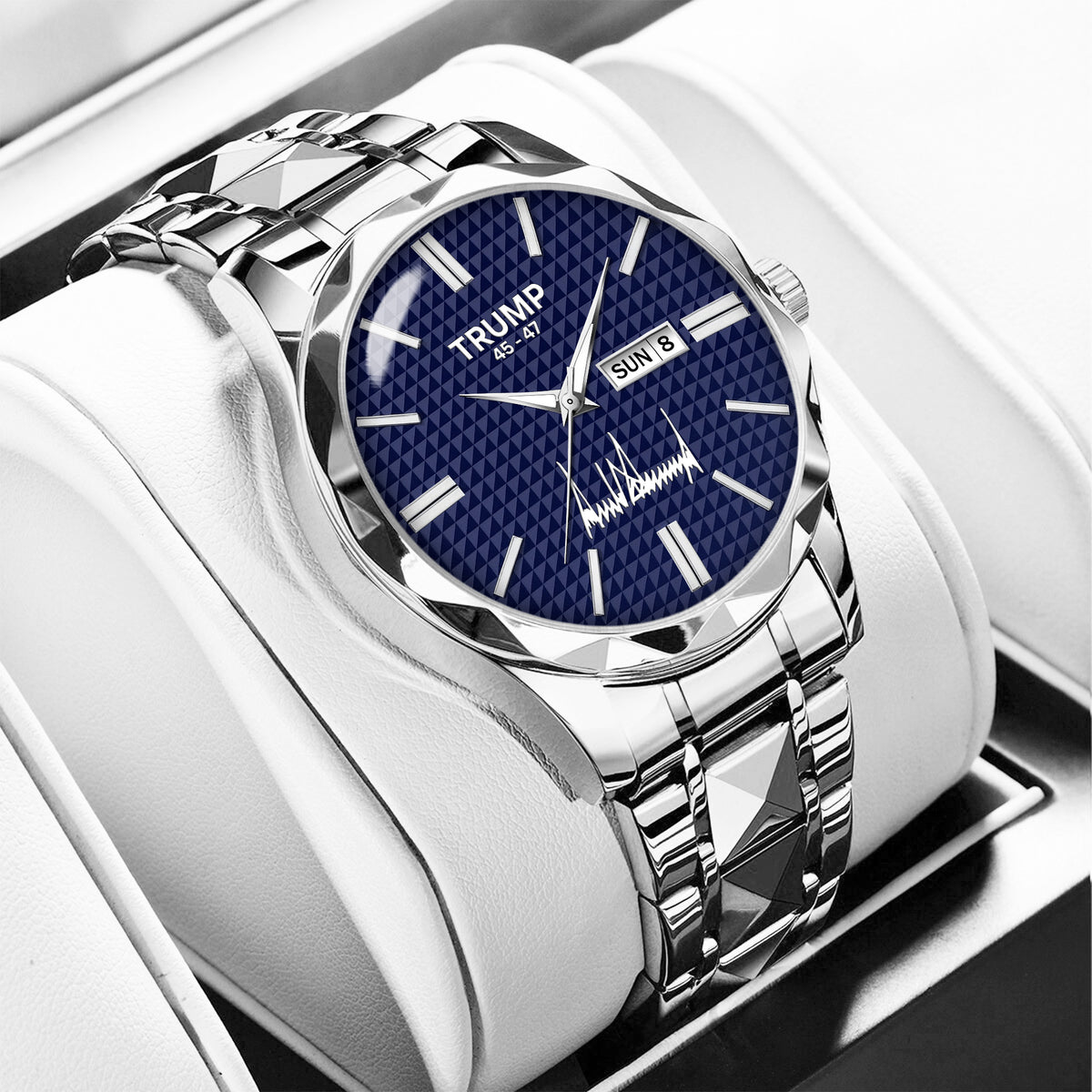 TRUMP 45-47 Watch 2026 Luxury Silver – Signature Blue Dial
