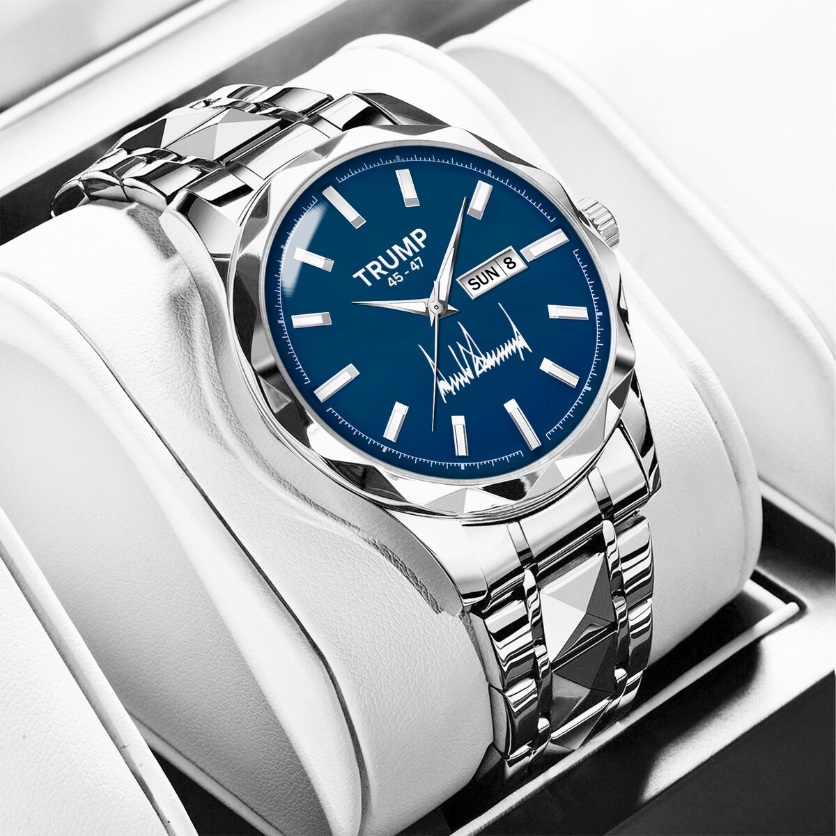 TRUMP 45-47 Watch 2025 Signature – Liberty Steel Blue Dial – Watch for Men
