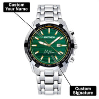 Custom Wrist Watches For Men - Jade Stripe Dial
