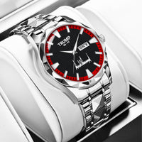 TRUMP 45-47 Watch 2026 Luxury Silver Steel – Signature Red Sport Dial