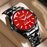 TRUMP Watch 2026 Luxury Black Steel – Signature Bright Red Dial