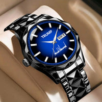 TRUMP Watch 2026 Luxury Black Steel – Signature Royal Blue Dial