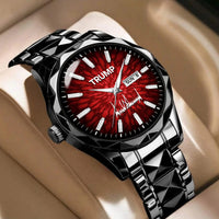 TRUMP Watch Black Steel – Scarlet Radiance Dial