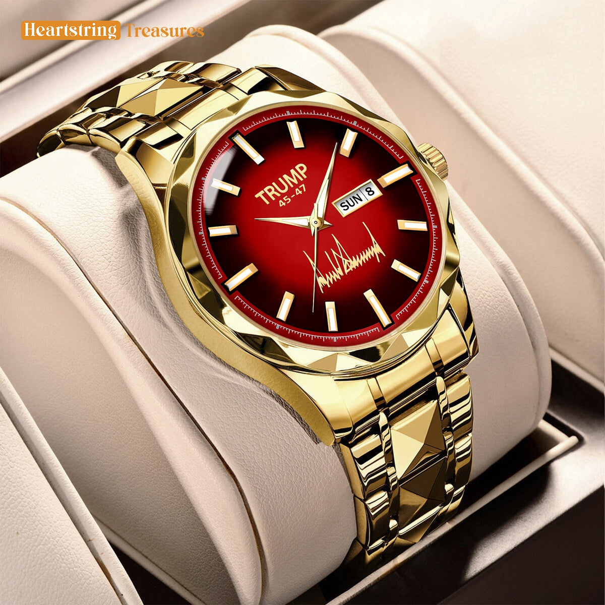 45-47 Watch 2025 Gold Red Dial - Gold Watches for Men