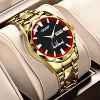 TRUMP Watch 2026 Luxury Gold Steel – Signature Red Sport Dial