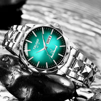 TRUMP 45-47 Watch 2026 Luxury Silver – Emerald Green Sunburst Dial