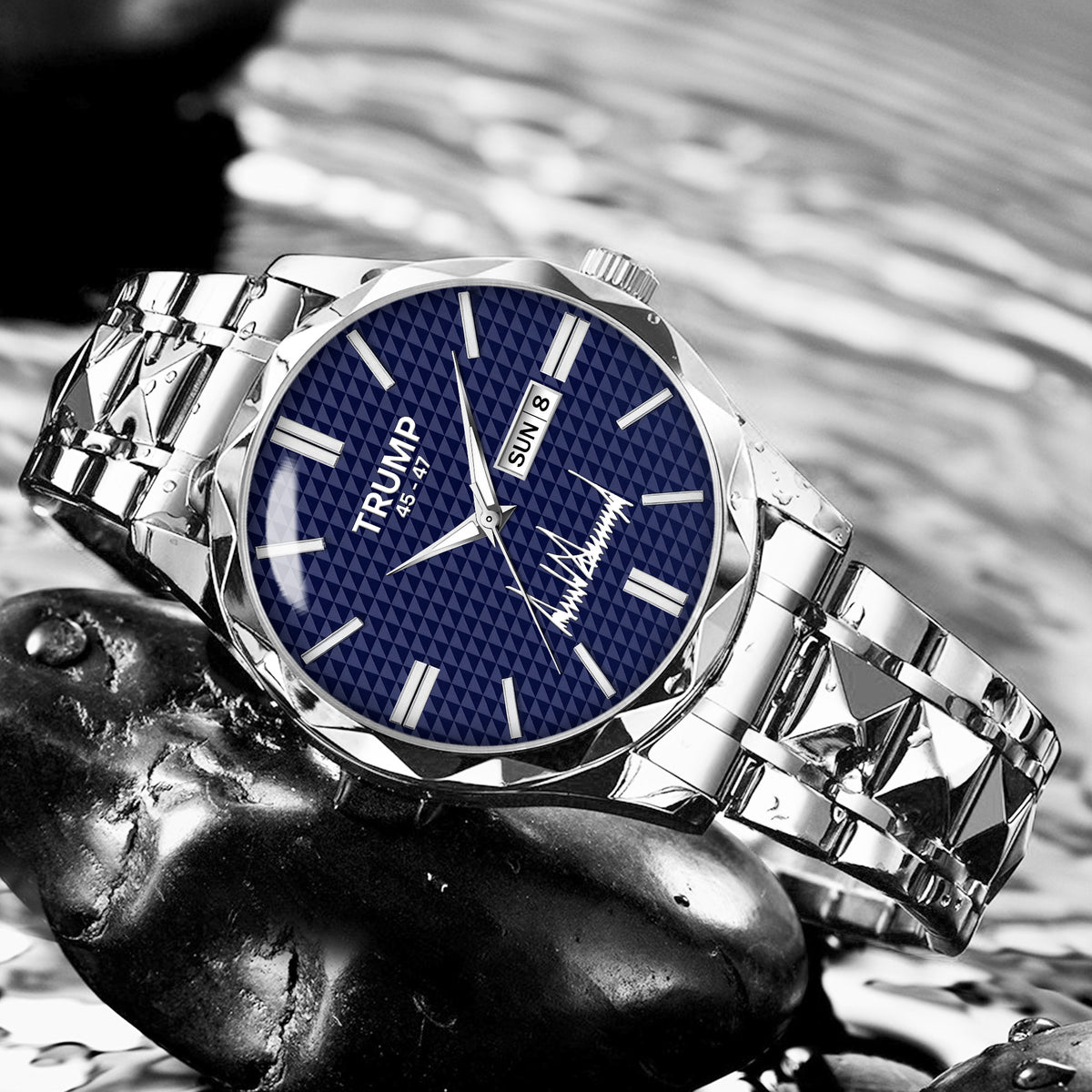 TRUMP 45-47 Watch 2026 Luxury Silver – Signature Blue Dial