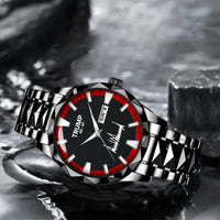 TRUMP 45-47 Watch 2026 Luxury Black Steel – Signature Red Sport Dial