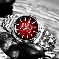 TRUMP Watch Luxury Silver Steel – Royal Red Ruby Burst Dial