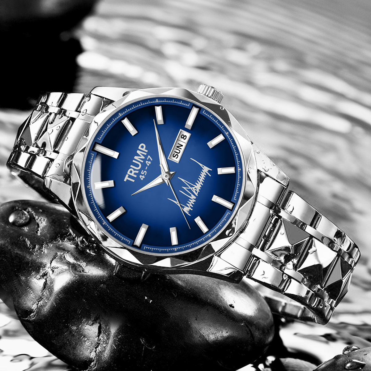 TRUMP 45-47 Watch 2025 Prestige – Steel Majesty Blue Dial – Watch for Men
