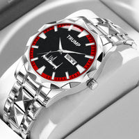 TRUMP Watch 2026 Luxury Silver Steel – Signature Red Sport Dial