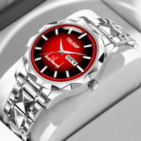 TRUMP Watch 2026 Luxury Silver – Deep Inferno Red Dial – Watch for Men