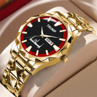 TRUMP Watch 2026 Luxury Gold Steel – Signature Red Sport Dial