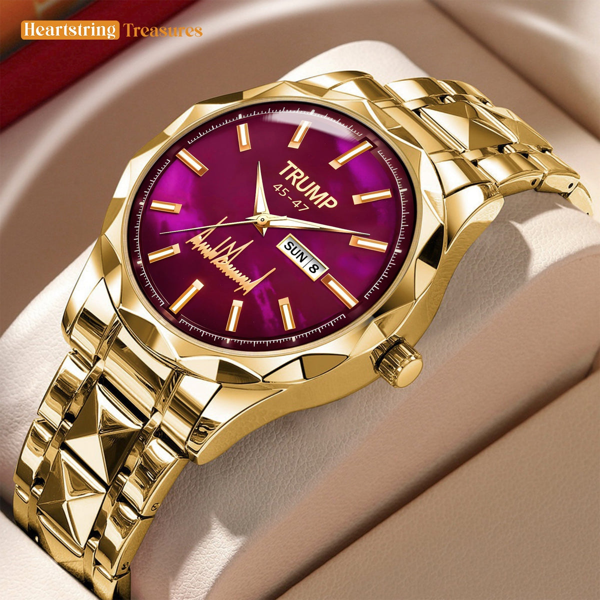 TRUMP 45-47 Watch 2025 Luxury Gold – Enchanted Galaxy Purple Dial – Gold Watch for Men