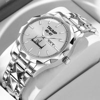 TRUMP 45-47 Watch 2026 Silver – Signature Silver Dial Luxury Steel Watch for Men