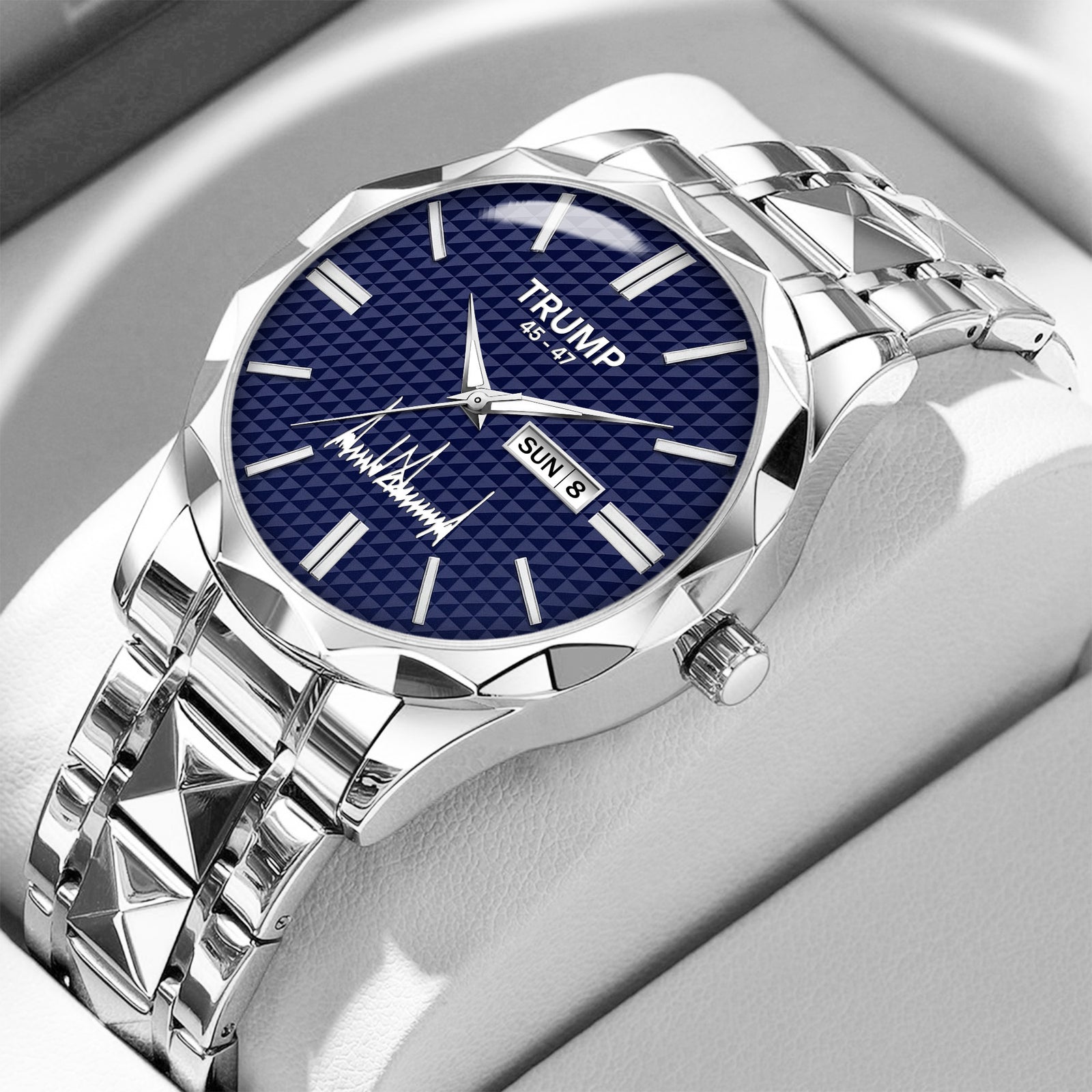 TRUMP 45-47 Watch 2026 Luxury Silver – Signature Blue Dial