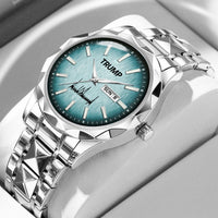 TRUMP Watch 2026 Luxury Silver Steel – Signature Ice Blue Dial