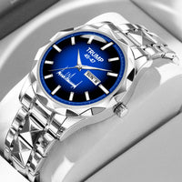 TRUMP 45-47 Watch 2026 Luxury Silver – Deep Midnight Blue Dial – Watch for Men