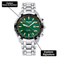 Custom Wrist Watches For Men - Jade Stripe Dial