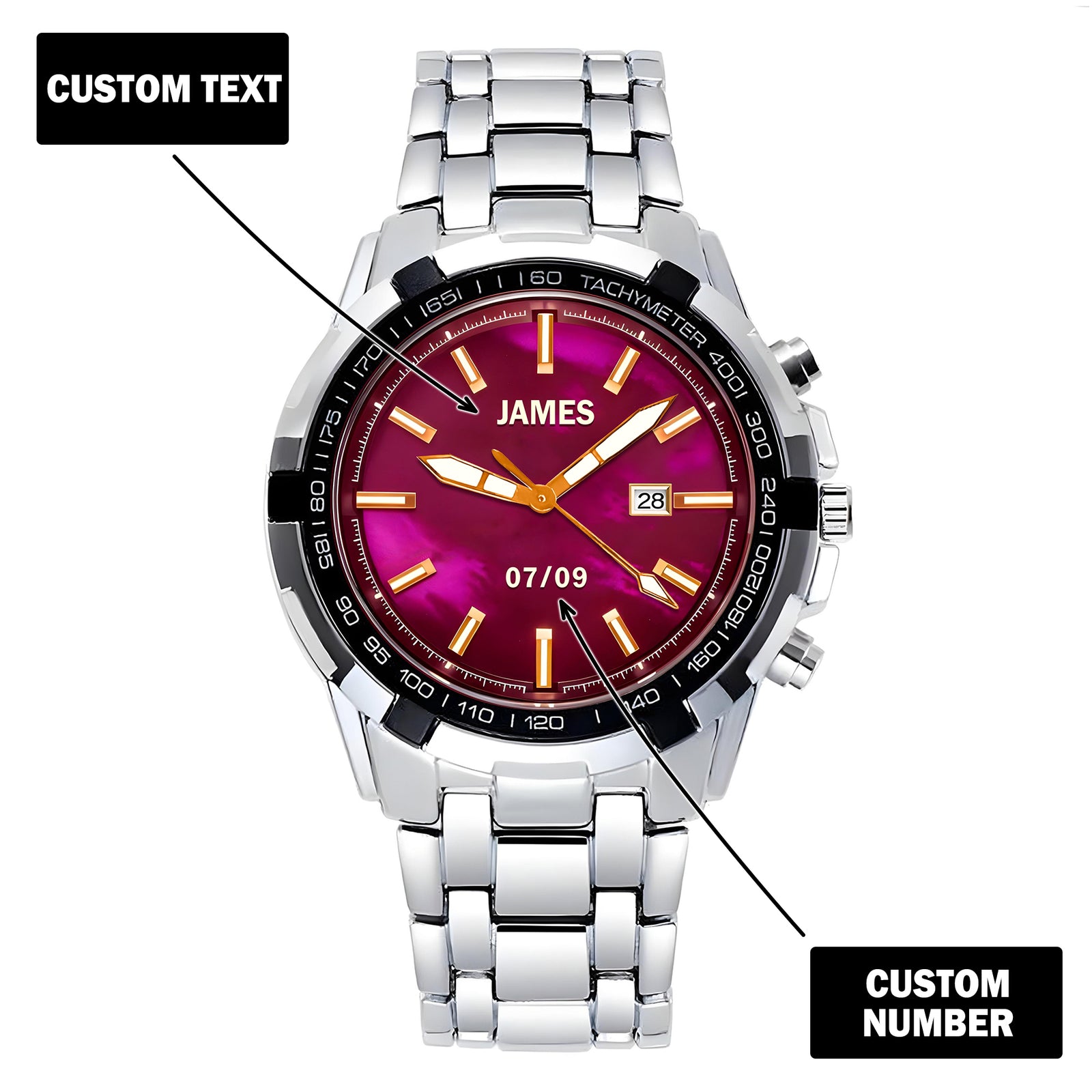 Custom Wrist Watches For Men - Galaxy Purple Dial