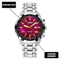 Custom Wrist Watches For Men - Galaxy Purple Dial