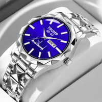 TRUMP 45-47 Watch 2026 Silver Blue Dial – Luxury Steel Watch for Men