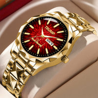 TRUMP Watch Luxury Gold – Royal Red Ruby Burst Dial