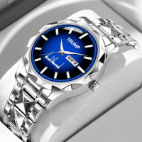 TRUMP Watch 2026 Luxury Silver – Deep Midnight Blue Dial – Watch for Men