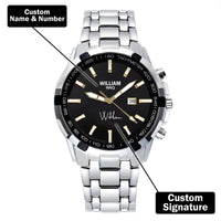 Custom Wrist Watches For Men - Black Gold Dial