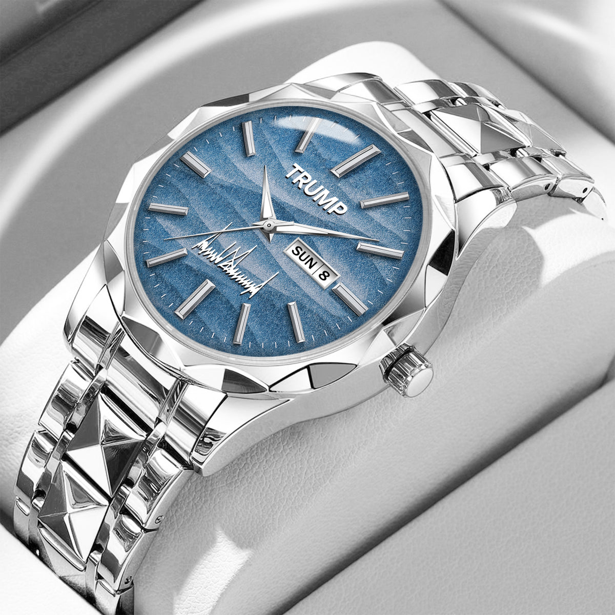 TRUMP Watch 2026 Luxury Silver Steel – Signature Sky Blue Dial