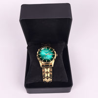TRUMP 45-47 Watch 2026 Luxury Gold – Emerald Green Sunburst Dia