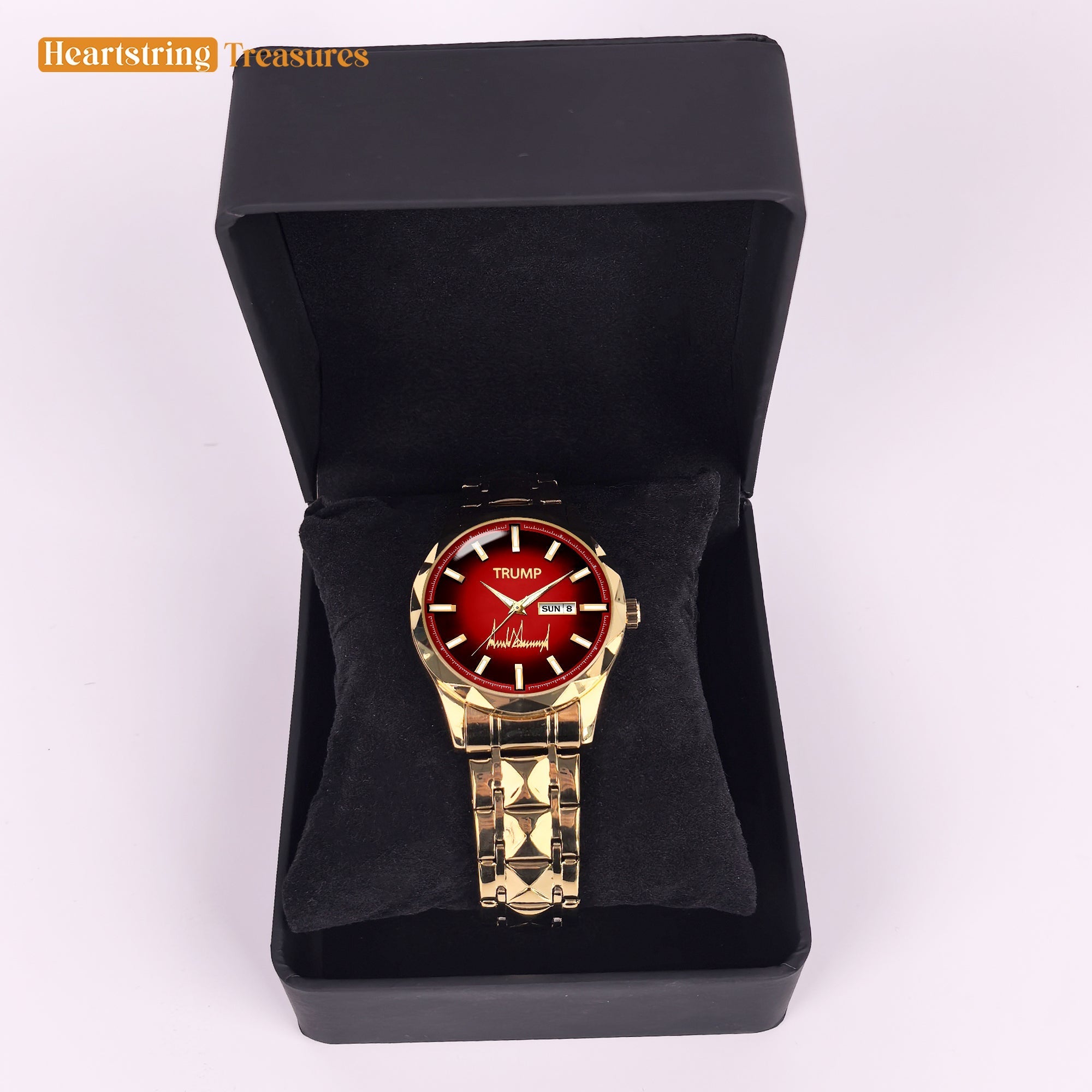 TRUMP Watch 2025 Gold Red Dial - Gold Watches for Men