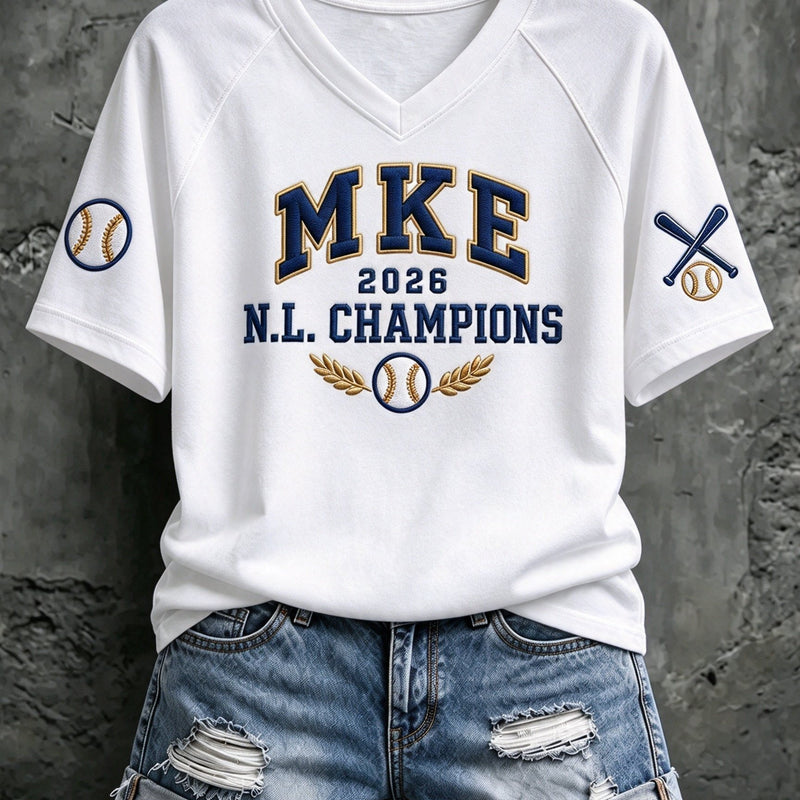 Milwaukee City Letters Baseball T-Shirt