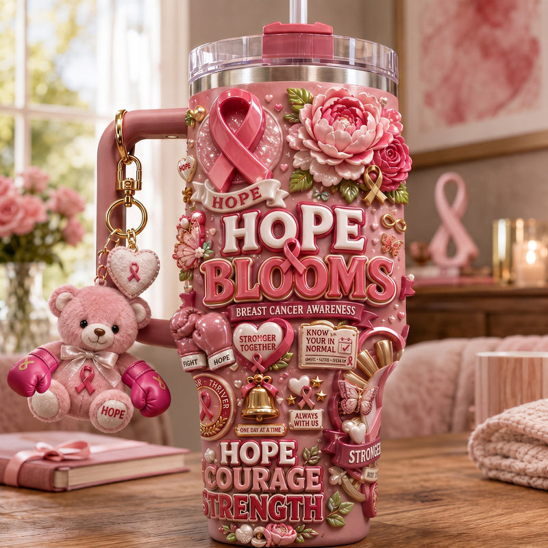 Pink Hope Blooms Dazzle 40oz Tumbler