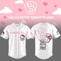 Milwaukee Pink Kitty Night Plush Baseball Jersey