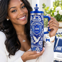 Blue White Sisterhood Glam 40oz Tumbler