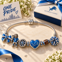 Detroit Football Fan Charm Bracelet