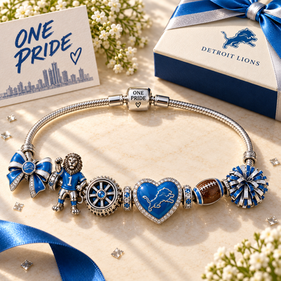 Detroit Football Fan Charm Bracelet
