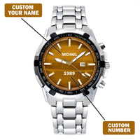 Custom Wrist Watches For Men - Tiger's Eye Brown Dial
