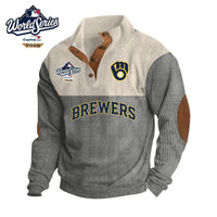 Milwaukee Corduroy Button Diamond Baseball Pullover
