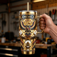 Mexican Eagle Football Bling 40oz Tumbler
