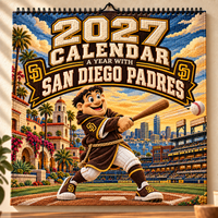 San Diego Baseball Fan 2027 Wall Calendar