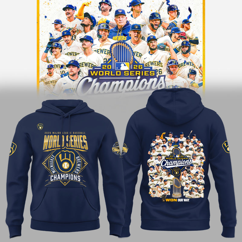 Milwaukee Navy Crest Baseball Hoodie