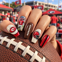 Athens Football Fan Press On Nails