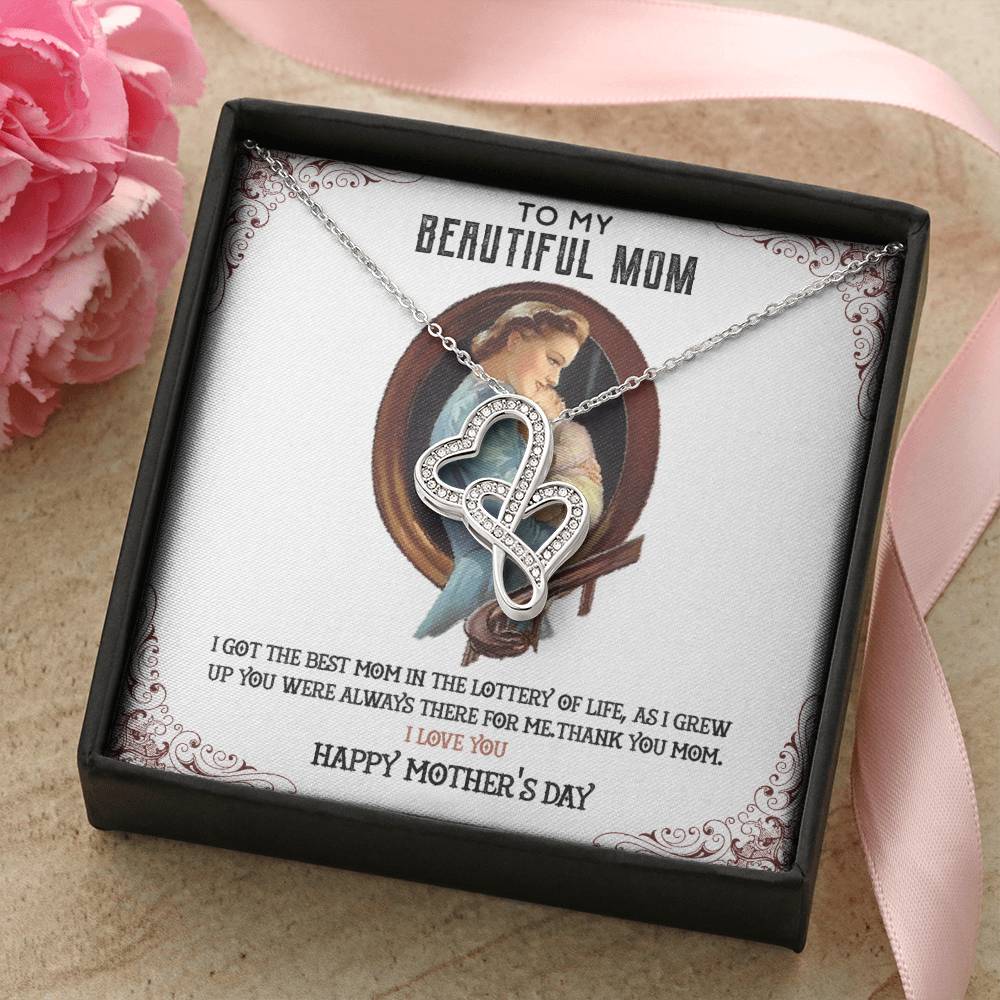 Mother's Day Gift Double Hearts Necklace