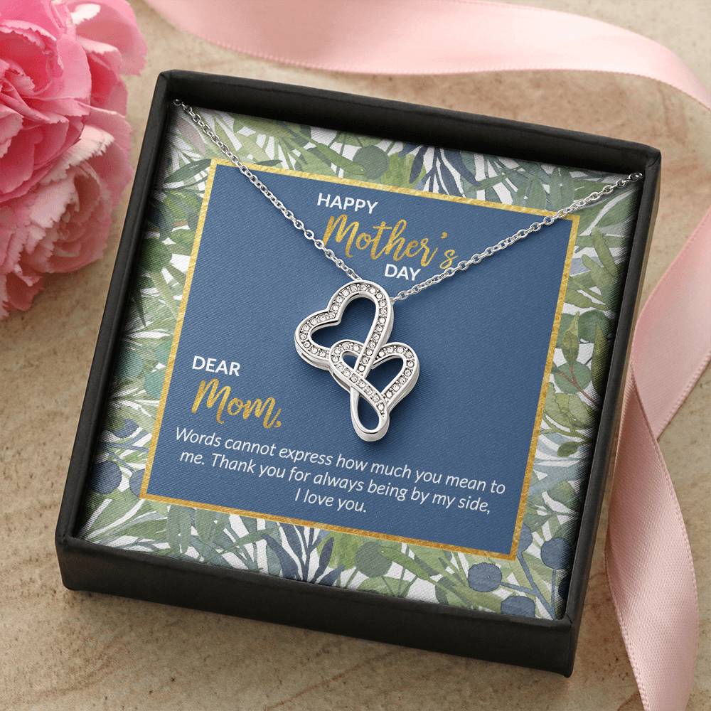 Mother&#39;s Day Collection  - Green Spring Double Hearts Necklace