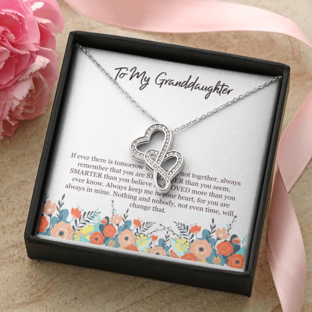 To My Granddaughter Necklace 1 Double Hearts Necklace